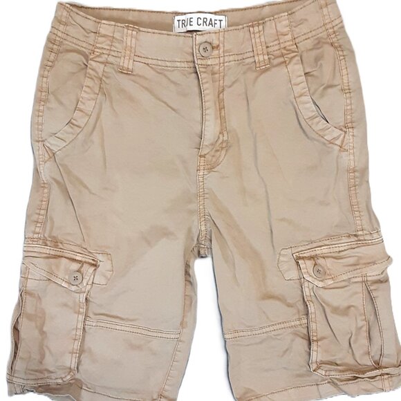True Craft Cargo Shorts Youth Size 14, Tan, Multi Pocket, Machine Wash - Picture 1 of 6